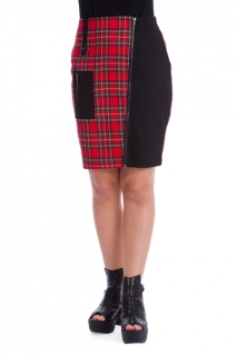 Darkness Tartan Zip Skirt