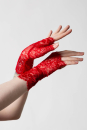 The Night Lace Gloves [SCARLET] - one size