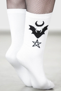 Bat Magic Socks wht - one size
