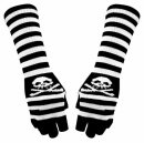Striped Skull Armwarmers b/w