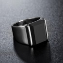 Black Crystal Signet Ring