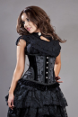 Petra Underbust Black Satin Flock
