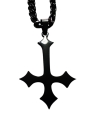 INVERTED GOTHIC CROSS BLACK NECKLACE