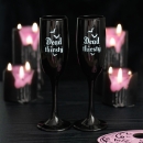 2 Dead Thirsty Champagne Flutes